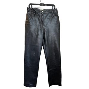 Aritzia Wilfred Free The Melina Vegan Leather Pants Black High Waisted 10